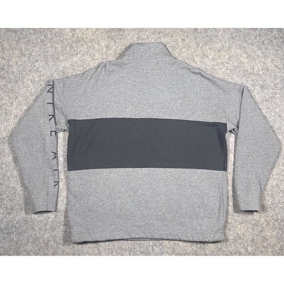 Nike AIR Half Zip Sweatshirt Mens XXL Gray Black Pullover Y2K Fleece AV3019-091 - Picture 2 of 7